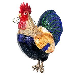 Rooster 5.5" Glass Ornament - Christmas Party Decor